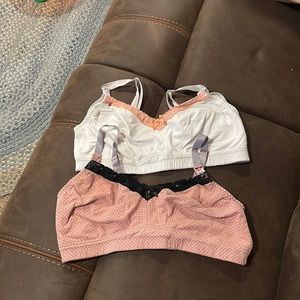 Curve Muse Women's Nursing Wirefree Cotton Bra With Upper Lace ORANGE,CREAM
40C